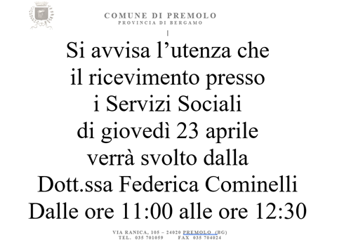 Avviso Servizi Sociali