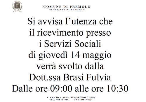 Avviso Servizi Sociali